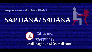 SAP HANA / S4HANA Online Training