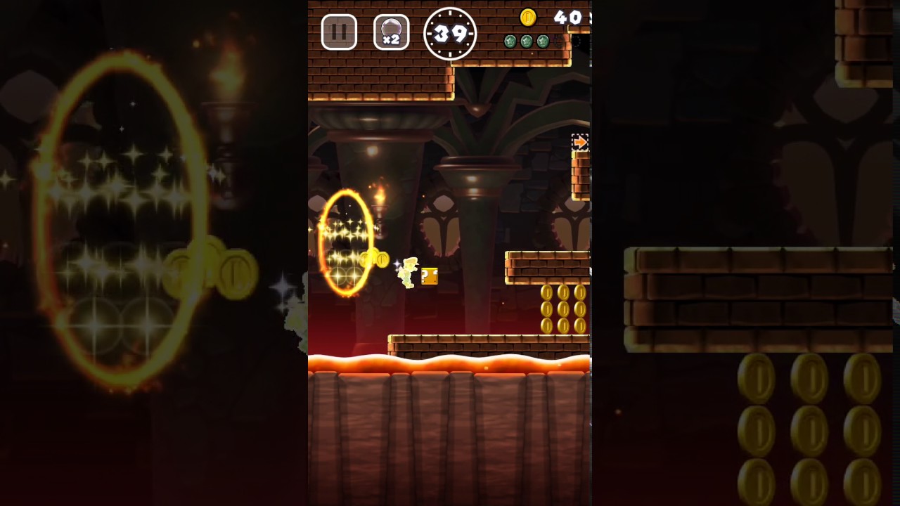 Super Mario Run 5-4 Rings of Fire! Black Coins