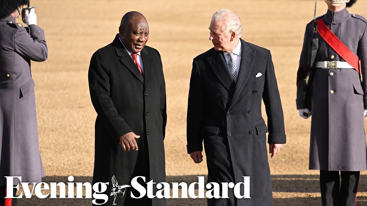 King Charles welcomes South African leader for state visit