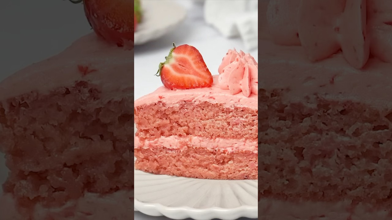 This Strawberry Cake is Valentine’s Day perfection! 💖 Soft, sweet, and bursting with berry flavor!