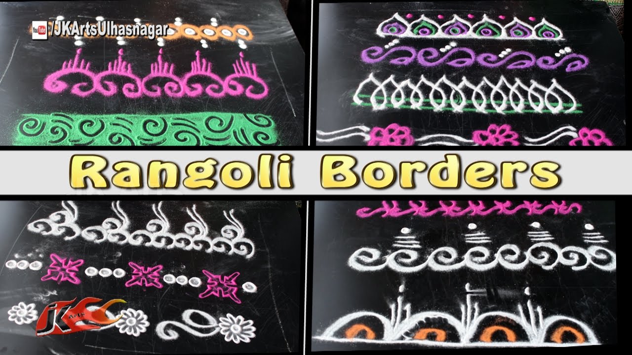 14 Rangoli Borders | Kolam | Navratri, Diwali special | JK Arts 1119 JK ...