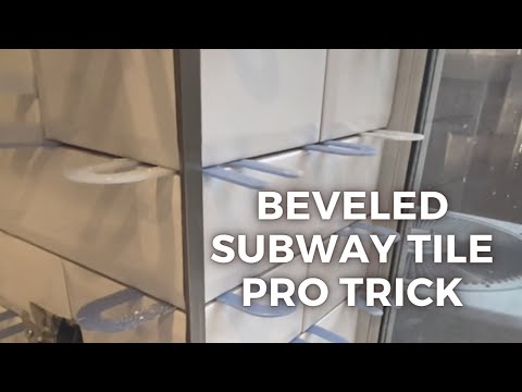 Beveled Subway tile, metal trim and outside corners