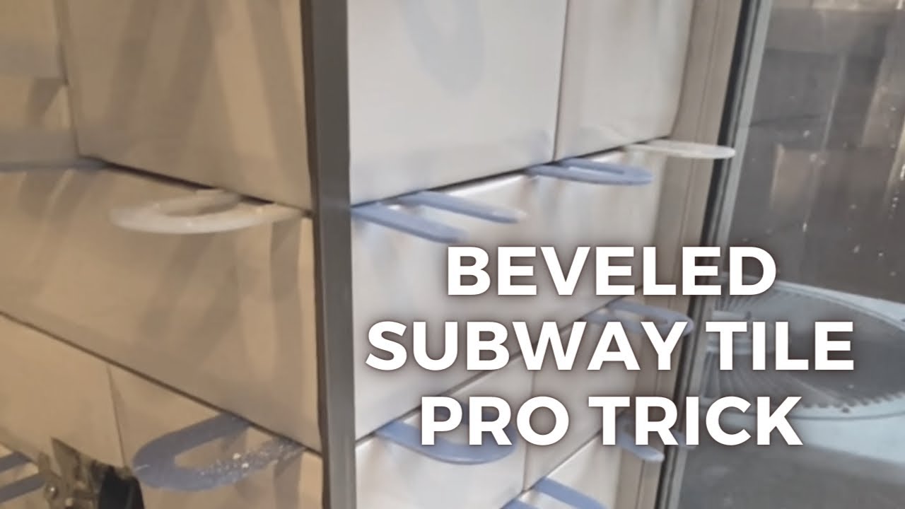 Beveled Subway tile, metal trim and outside corners