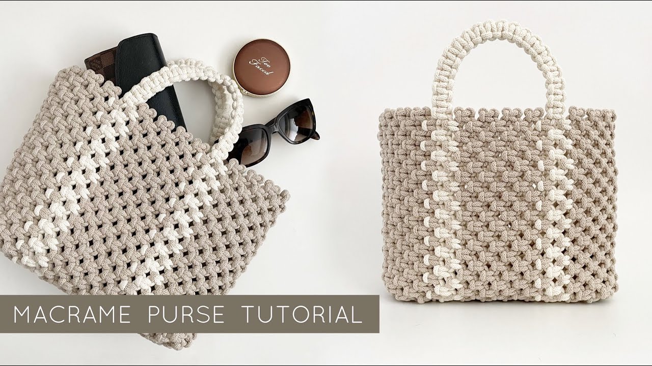 Macrame Shoulder bag Pattern pdf, Tote Bag DIY Tutorial - Crealandia