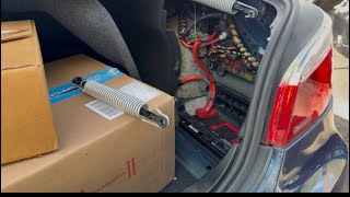 08 BMW 535xi trunk strut support replacement