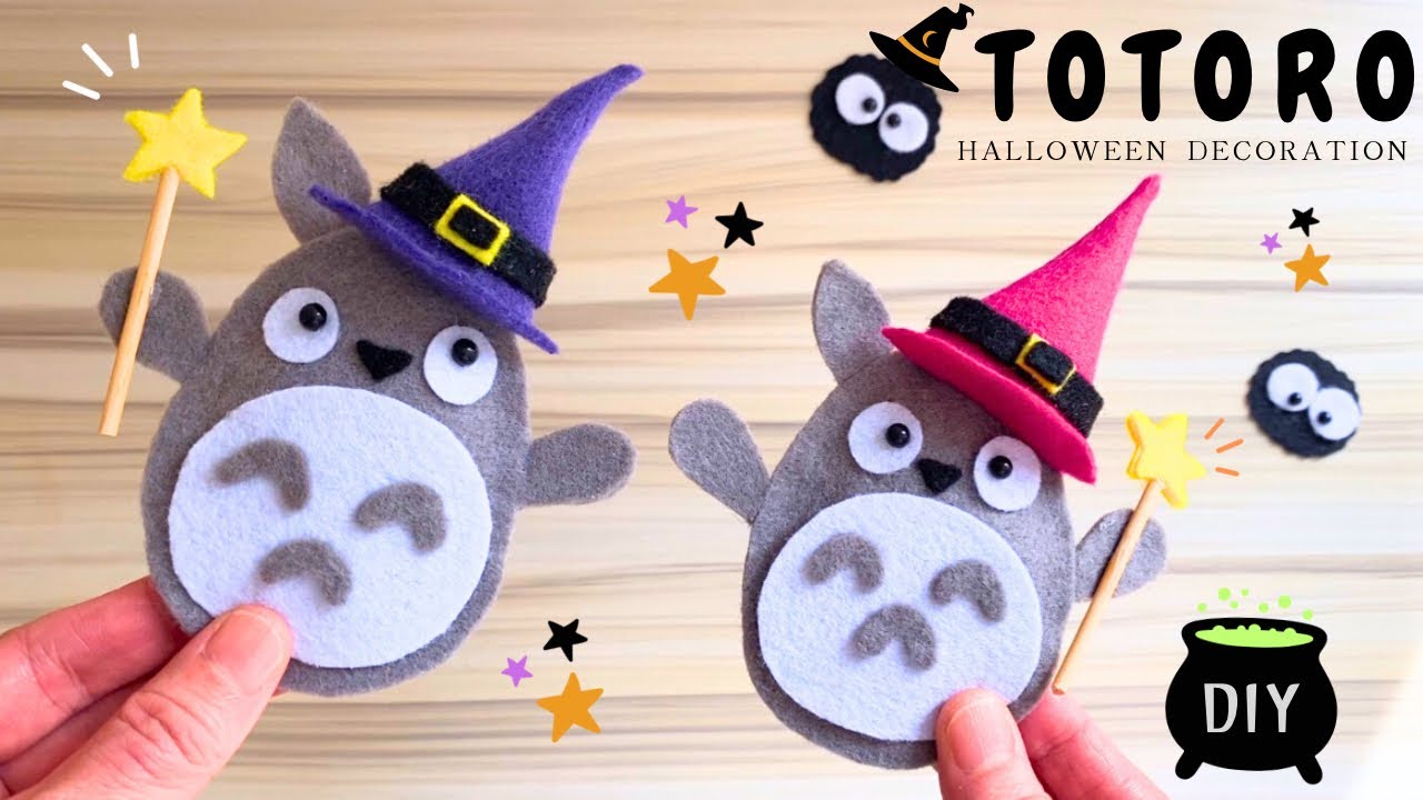 Украшение Тоторо на Хэллоуин из фетра своими руками/