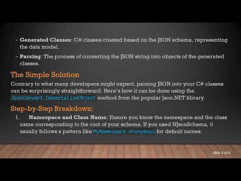 Parsing JSON into C#  Classes: Simplifying the Process with NJsonSchema