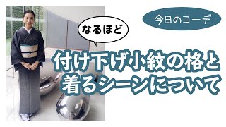 長谷川普子【今日のコーデ】付け下げ小紋の格と着るシーンについて