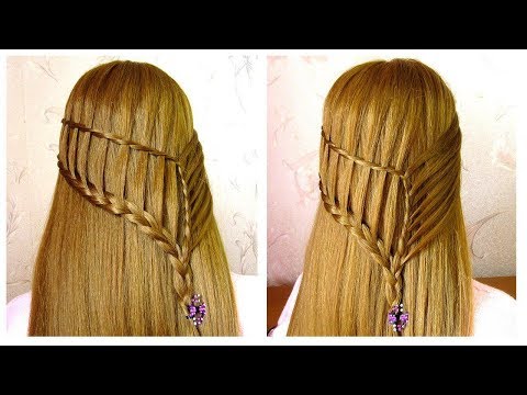 Coiffure belle et simple avec tresse cascade 💫 Tuto coiffure pour tous les jours