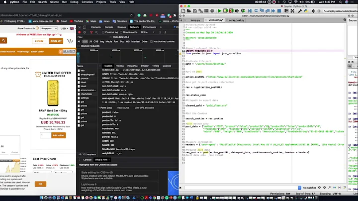 Scraping an Interactive web chart using post request method with python