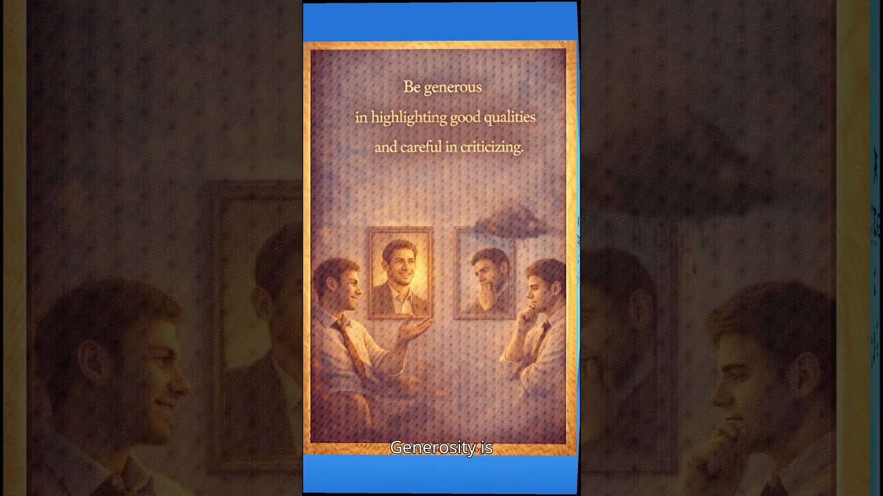 Be generous in highlighting good qualities and careful in criticizing.  