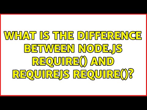 Video: Qual è la differenza tra require e define in RequireJS?