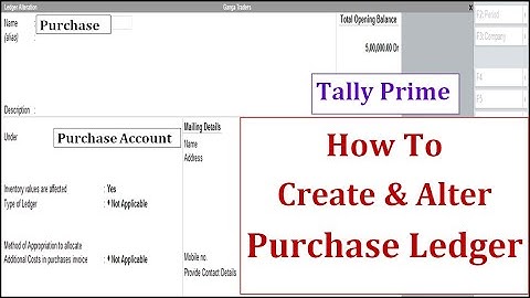 #7 -  Tally Prime me Purchase Ledger Create kese Kare? | Create Purchase Ledger in Tally Prime