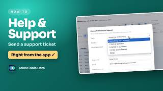 How to get help & send a support ticket — TeknoTools Data