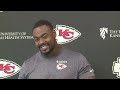 Chiefs defensive tackle Chris Jones talks with reporters ahead of Week 2 game against Colts