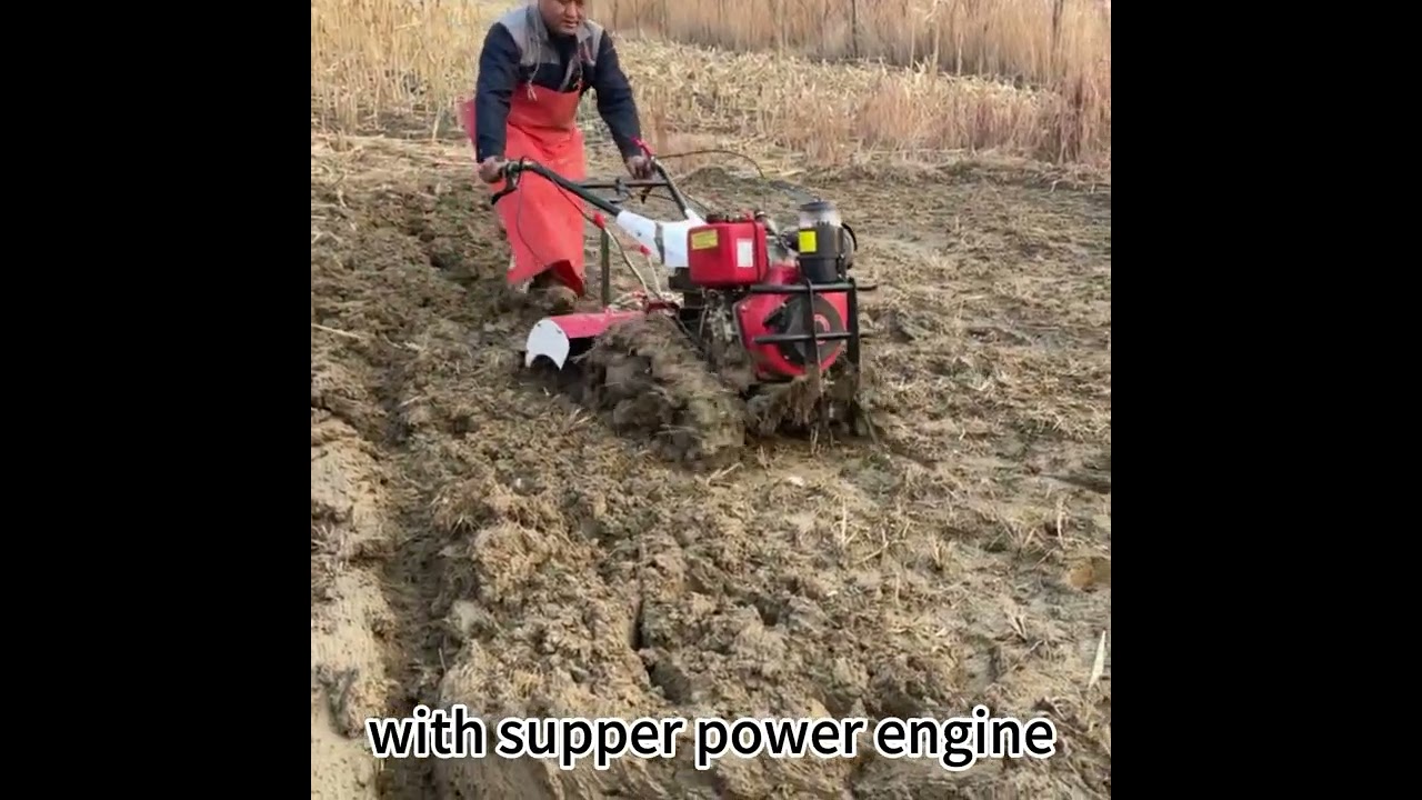 Double chain track four-wheel drive micro cultivator