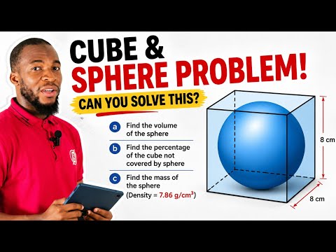 GCSE Geometry: A Sphere Inside a Cube! Can You Solve All 3 Parts? 🔥