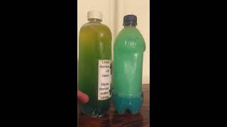 Two phase wave bottles demonstrate density, polarity, and soap