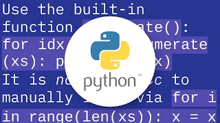 Accessing the index in 'for' loops
