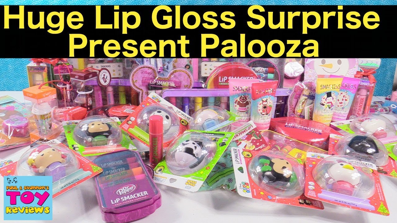 Lip Smackers Huge Surprise Present Disney Tsum Tsum Lip Gloss Palooza | PSToyReviews