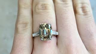 GIA 5.02ct Champagne Cushion Cut Diamond Marysvale Ring