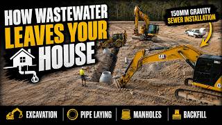 How Gravity Sewer Works | Installing a 150mm PVC sewer main. How Gravity Sewer Works | Installing a 150mm PVC sewer main.