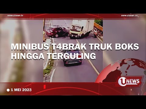 SOPIR MENGANTUK, MINIBUS T*BRAK TRUK BOKS HINGGA TERGULING | U-NEWS