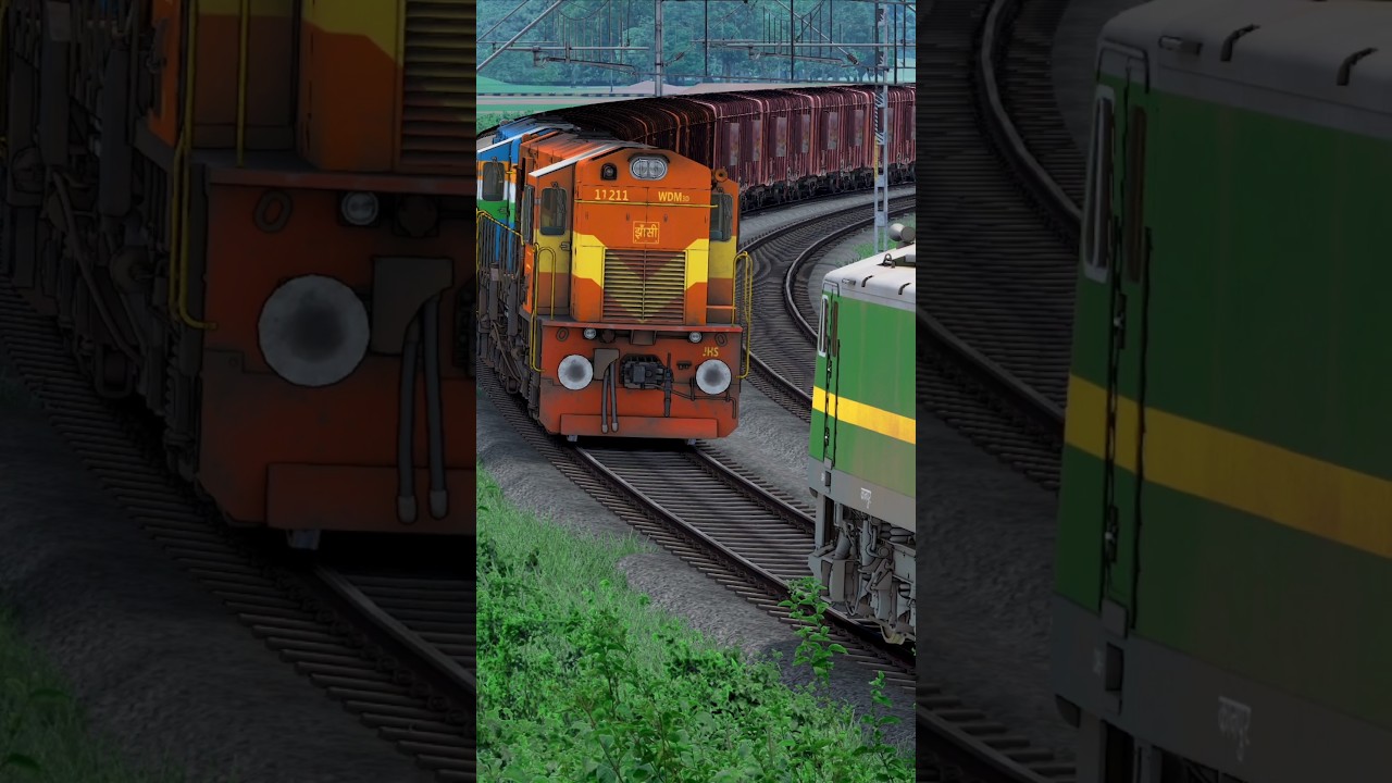 😱 Two Freight Trains On The Same Track 🔥 Train Simulator Games Videos 