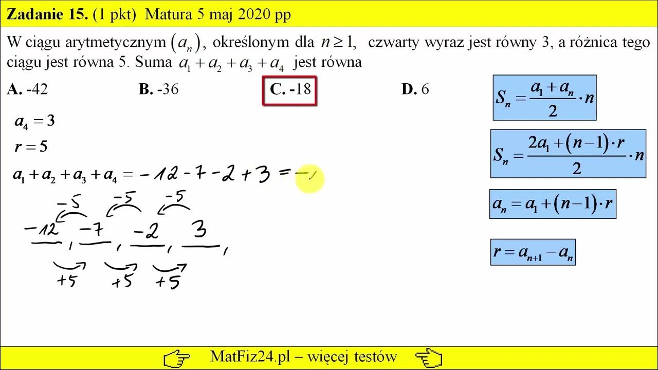 Ile Wynosi Suma Kątów W Czworokącie Suma ciągu geometrycznego - Matura podstawowa - Maj 2020 | Matfiz24.pl
