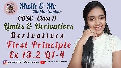 Ex 13.2 Q 1-4 First Principle Derivatives #limits #derivatives #cbse #ncert #online #education