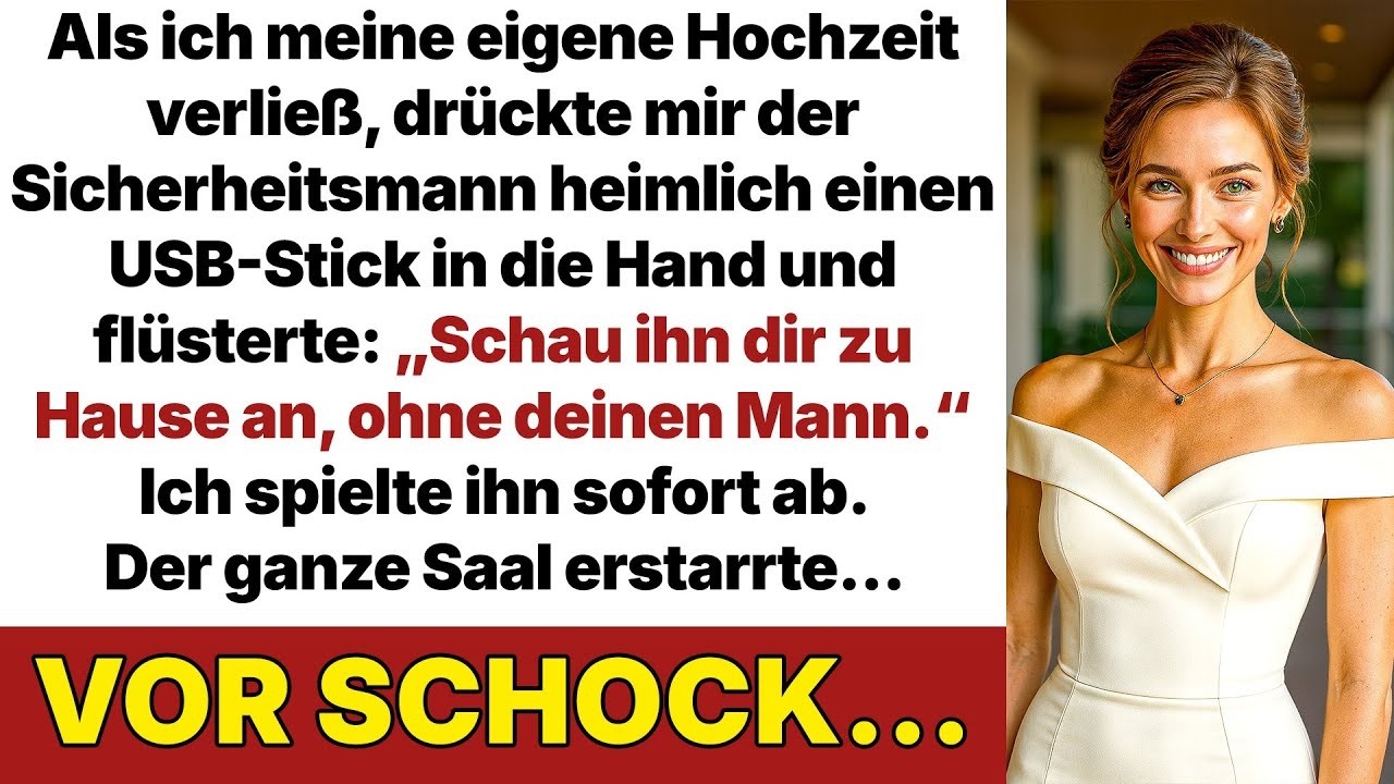 Am Hochzeitstag gab mir der Wachmann einen USB Stick  „Schau es zu Hause an, nicht mit deinem Man