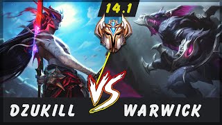 Dzukill  Yone vs Warwick TOP Patch 14.1  Yone Gameplay