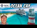 Ocean cay day  lighthouse show  msc marine reserve  msc seashore vlog series  january 2024