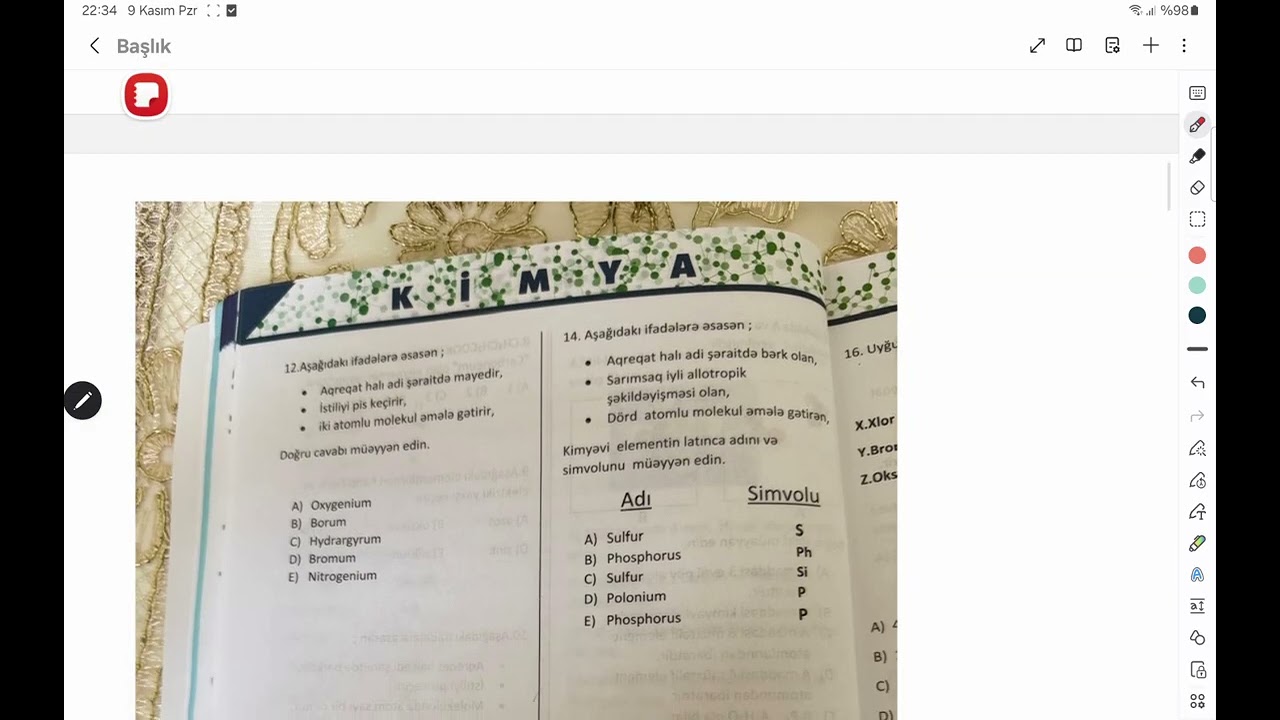 Rfm Şahin İbrahimov-Kimyəvi elementlər 1-62 