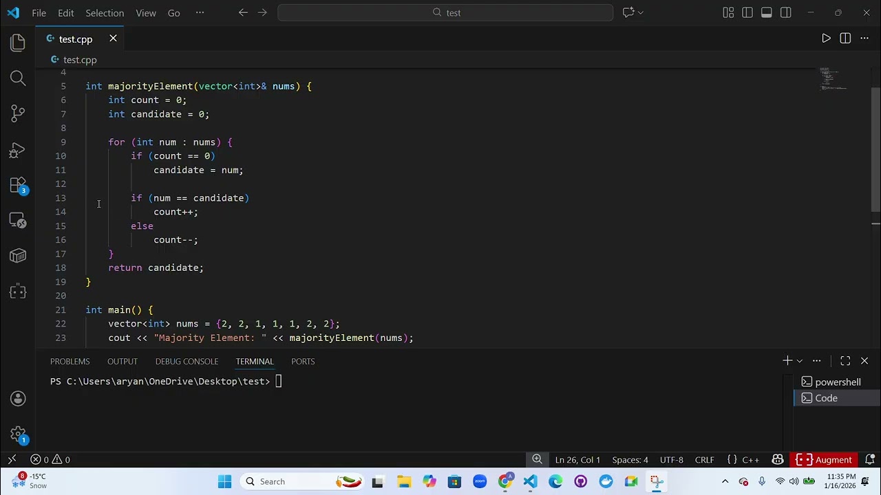 Majority Element Boyer Moore Voting Algorithm