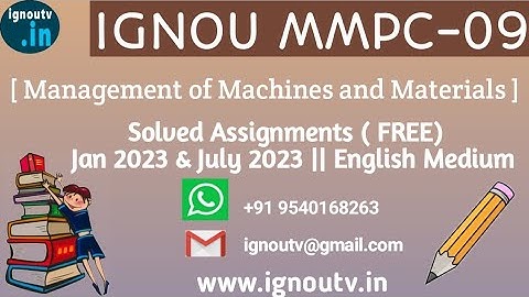 IGNOU MMPC-09 Solved Assignment Jan 2023 & July 2023  [FREE] || IGNOU MBA || IGNOU TV || IGNOU ||
