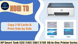 Hp Smart Tank 520 540 580 585 5100 How To Copy 2 Id Cards