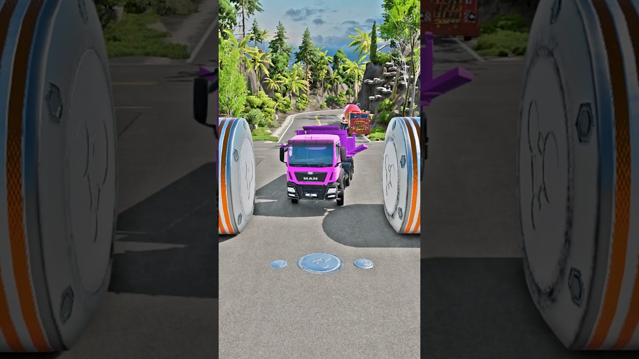 Buses & Dumper Truck vs Hydraulic Crush - BeamNG.drive