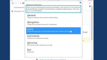 Windows 8.0 Professional - Change the Narrator Voice
