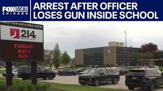 Person of interest in custody after officer’s gun stolen at suburban Chicago school, officials say