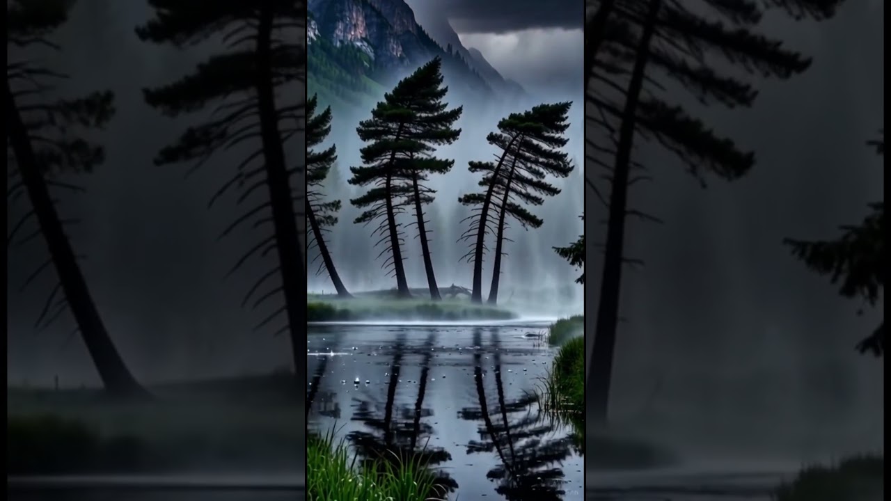 Lightning Strikes, Wind & Falling Rocks , Thunder Strom Lighting strike  