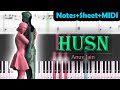 Husn  anuv jain  notessheetmidi  easy piano tutorial