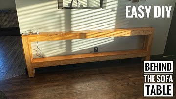 BEHIND THE SOFA CONSOLE TABLE - BUILT-IN ELECTRICAL OUTLET - DIY