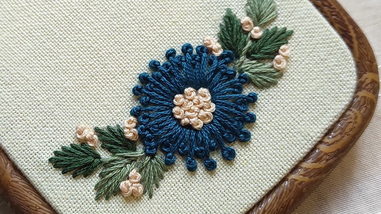 Hand Embroidery Flower Tutorial / Pistil Stitch Flower Embroidery for