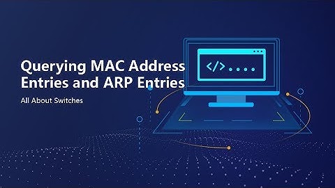 HUAWEI S Series Switch-Query MAC Address Entries and ARP Entries