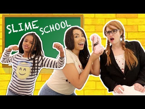 Best Teacher!  Slime School New Teacher Sneaks Slime in Class - New Toy School