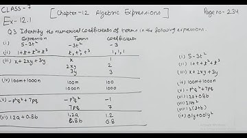 Class 7 -Question 3 Ex- 12.1-  Algebraic Expressions- Chapter 12 Maths Class 7- NCERT