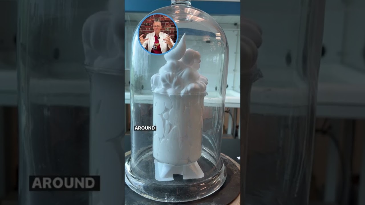 Shaving cream inside a bell jar vacuum 💨 AirPressure 🌬 GasLaws 🪠 