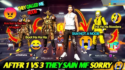 3 Random Rich Grandmaster Toxic player coll me noob😡i challenge them 1 v 3 castom room || -GWR