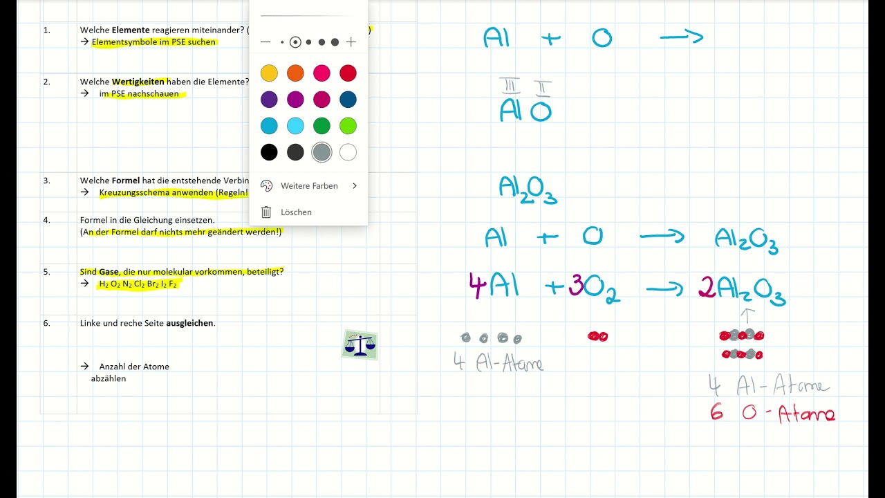 Wie Stellt Man Eine Reaktionsgleichung Auf Erklärvideo Wie stelle ich eine Reaktionsgleichung auf - YouTube
